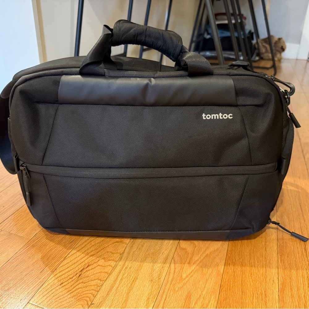 tomtoc Black Men's Travel Duffel Bag